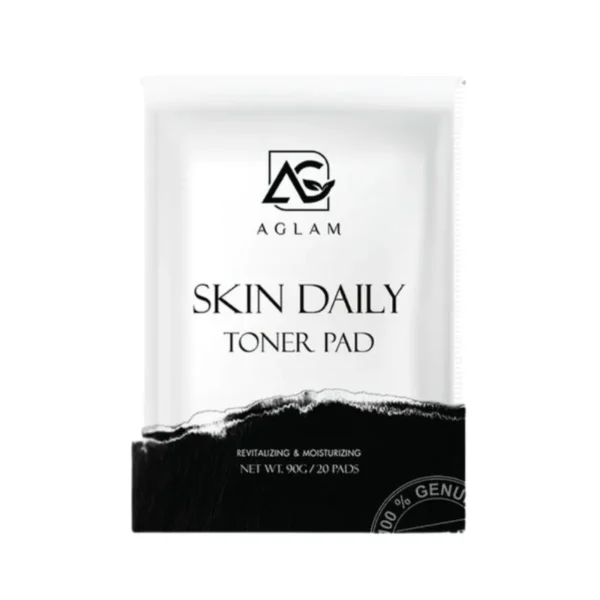[ 1 ซอง 20 แผ่น ] AGLAM TONER PAD SKIN DAILY - โทนเนอร์แพด แบบซอง สําหรับเช็ดและมาส์ก สีดํา 1 ซอง