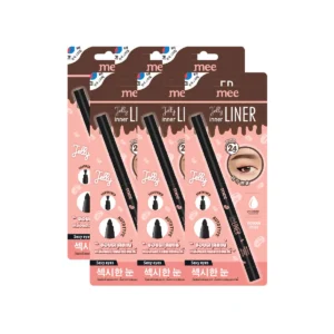 No1 กันน้ํามาก ดินสอเขียนขอบตา Mee Jelly Inner Liner อินไลเนอร์ เนื้อเจลนุ่ม เขียนง่าย กันน้ําสุด BLACK NEW x 6 ชิ้น