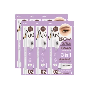 รุ่นใหม่ ! MEE BROW LINER ดินสอเขียนคิ้วแท่งไม้ เนื้อแว๊กซ์ นุ่ม เขียนง่าย มีกบเหลา+แปรงปัดคิ้ว 02NATURAL x 6 ชิ้น