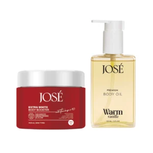 skin-care-makeup-2004 JOSE Extra White Body Booster 1 กระปุก 250 กรัม และ JOSE Premium Body Oil Warm Vanilla (กลิ่นใหม่) 1 ขวด ครีมแดง ออยล์วนิลา 150 มล.