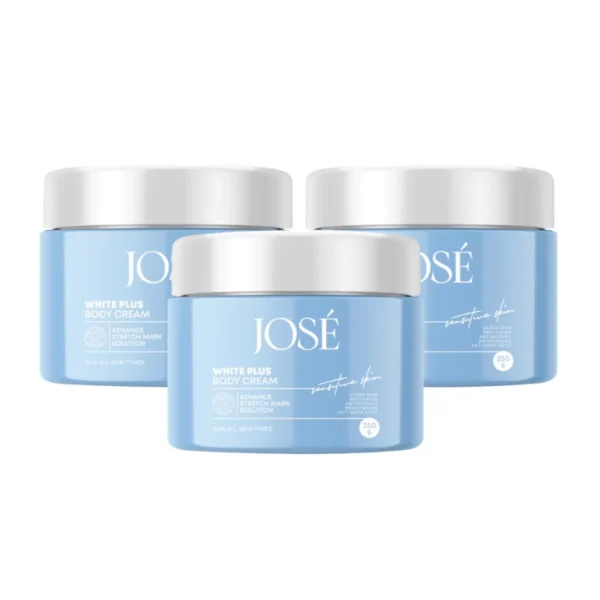JOSE WHITE PLUS BODY CREAM ครีมโจเซ่ ไวท์ พลัส ครีมบํารุงผิวกาย ขนาด 250 กรัม (แพ็กเกจใหม่) 2 แถม 1 (สุดคุ้ม)