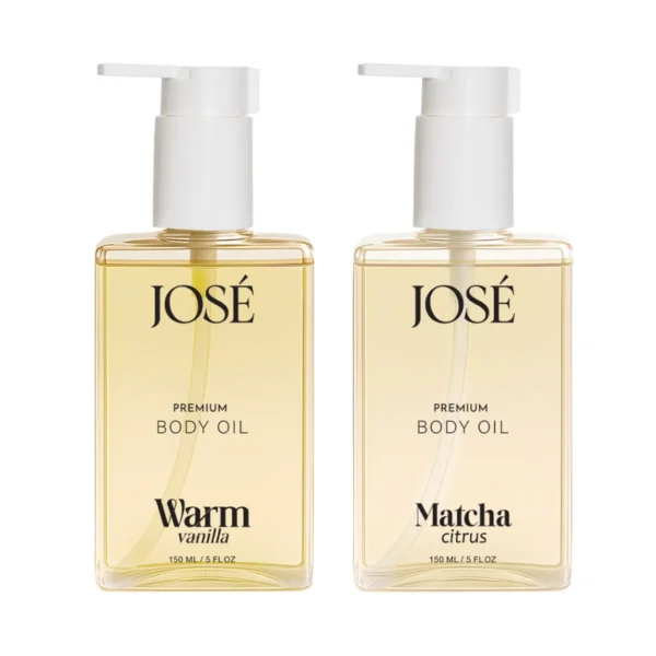 1 แถม 1 JOSE Premium Body Oil โจเซ่ พรีเมียม บอดี้ ออยล์ ขนาด 150 ml. คละกลิ่นได้ (เพิ่มกลิ่นใหม่) Warm Vanilla 1 Matcha Citrus 1