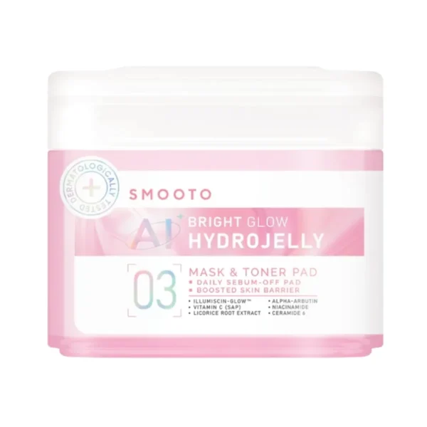 SMOOTO HYDROJELLY MASK & TONER PAD BRIGHT GLOW (SMT194 / กระปุก สีชมพู) 180 กรัม