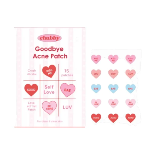 skin-care-makeup-2138 แผ่นแปะสิวชับบี้ Chubby Goodbye Acne Patch ชนิดไฮโดรคอลลอยด์ ลดการอักเสบของสิว ป้องกันแบคทีเรีย หัวใจสี (15 ดวง)