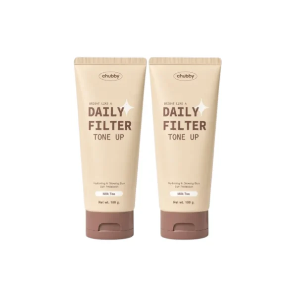 [โทนอัพชานม] โทนอัพฟิลเตอร์ชับบี้ มิลค์ ที Chubby Daily Filter Tone Up (Milk Tea) 100 g. 2 หลอด