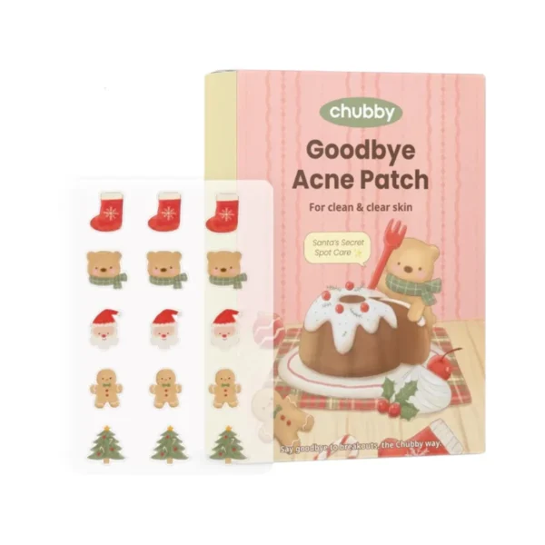 skin-care-makeup-2157 แผ่นแปะสิวชับบี้ Chubby Goodbye Acne Patch ชนิดไฮโดรคอลลอยด์ ลดการอักเสบของสิว ป้องกันแบคทีเรีย คริสต์มาส (15 ดวง)