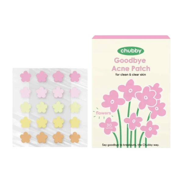แผ่นแปะสิวชับบี้ Chubby Goodbye Acne Patch ชนิดไฮโดรคอลลอยด์ ลดการอักเสบของสิว ป้องกันแบคทีเรีย บลอสซั่ม (30 ดวง)