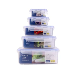 super-lock-002 ซุปเปอร์ ล็อค กล่องถนอมอาหาร กล่องเก็บอาหาร เซต 10 ชิ้น (5 กล่อง) รุ่น 6116-S10