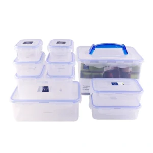 super-lock-005 ซุปเปอร์ ล็อค กล่องถนอมอาหาร 10 กล่อง ป้องกันแบคทีเรีย กันชื้น เข้าไมโครเวฟได้ Food Container 5051-S20