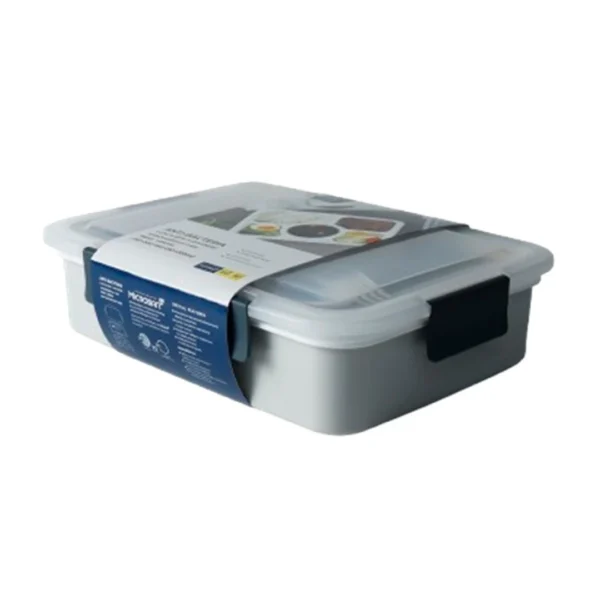 super-lock-007 ซุปเปอร์ ล็อค กล่องข้าว 5 ช่อง 1050 มล. รุ่น 6165 สีเทา