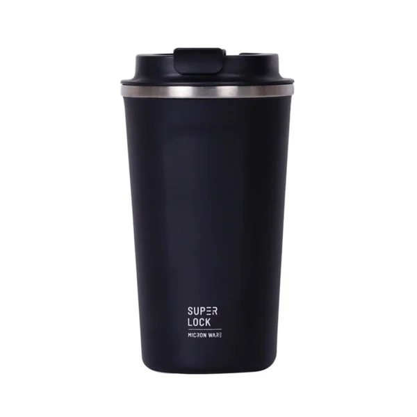 super-lock-037 ซุปเปอร์ ล็อค แก้วน้ำสแตนเลส กระบอกสแตนเลส เก็บอุณภูมิร้อน - เย็นได้นาน 12 ชม. วางในรถได้ Stainless Tumbler รุ่น S141 500 มล. สีดำ