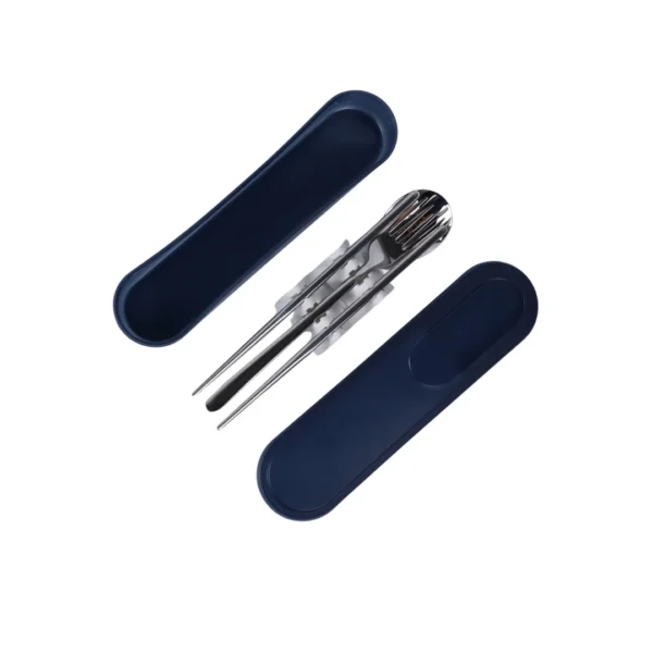 super-lock-079 ซุปเปอร์ ล็อค ชุดช้อนส้อมและตะเกียบพร้อมกล่องเก็บ รุ่น 7006 สีกรม