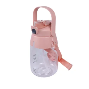 ซุปเปอร์ ล็อค ขวดน้ําเด็ก BPA Free Bottle พร้อมหลอดดูดซิลิโคน + สายสะพาย รุ่น 6922 ขนาด 1.5 ล. สีชมพู