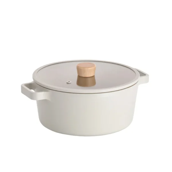 super-lock-124 นีโอแฟลม ฟิกา หม้อทรงตื้นพร้อมฝา รุ่น C24 สีครีม