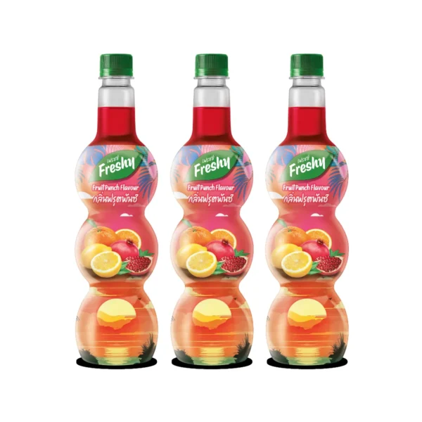 sweet-condiment-0054 เฟรชชี่ น้ํารสผลไม้รวม (เลมอน, ส้ม และทับทิม) เข้มข้น ผสมกลิ่น ฟรุตพันซ์ 710 มล. x 3
