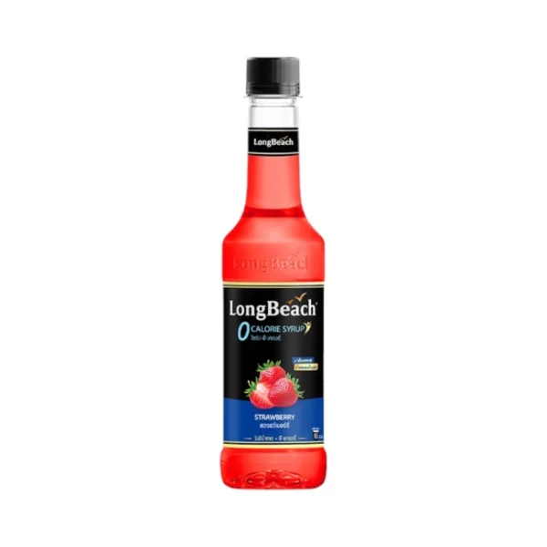 sweet-condiment-0089 ลองบีชไซรัปไม่มีแคลอรี่สตรอว์เบอร์รี่ (320ml.) LongBeach Zero Calories Strawberry น้ําเชื่อม/ น้ําผลไม้เข้มข้น/
