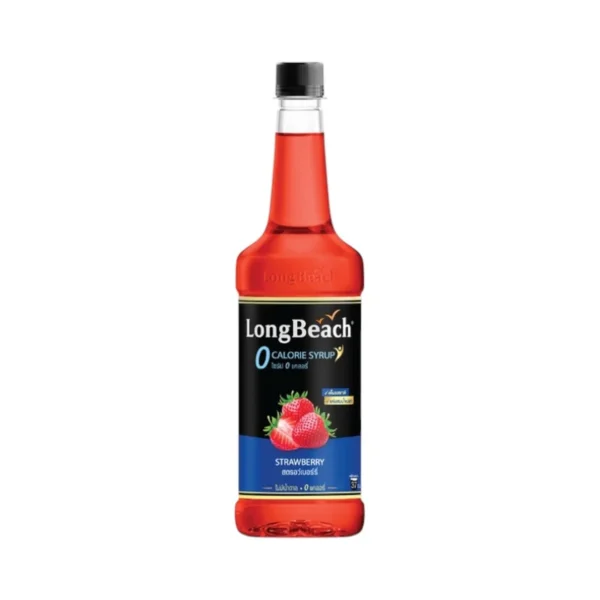 ลองบีชไซรัปไม่มีแคลอรี่สตรอว์เบอร์รี่ (740ml) LongBeach Zero Calories Strawberry Syrup ไม่มีน้ําตาล/ ไม่มีแคลอรี่/ 0 Kcal