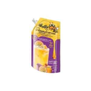 sweet-condiment-0185 4รสชาติ** (ผึ้งยิ้ม) น้ําผึ้งผสมผลไม้ชนิดเข้มข้น*1000ml (น้ําผึ้งเสาวรส)