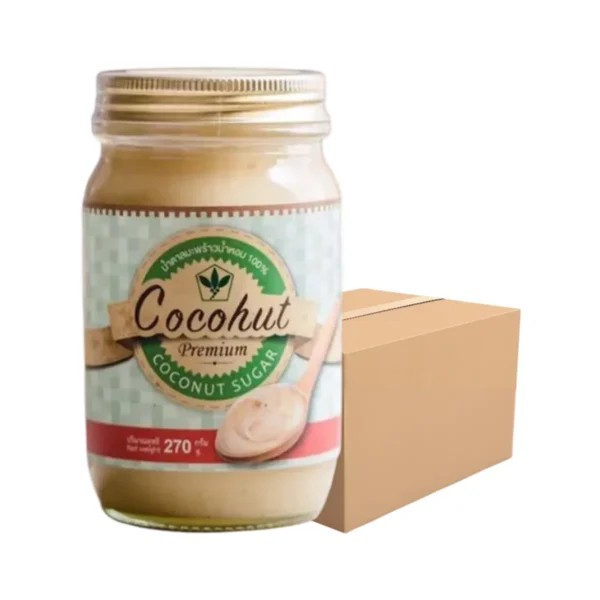 sweet-condiment-0187 Cocohut 270g. 1ลัง (12 ขวด) ใช้ทําอาหารผสมกาแฟเพื่อสุขภาพ ฮาลาล ออร์แกรนิค น้ําตาลมะพร้าว เบาหวานทานได้
