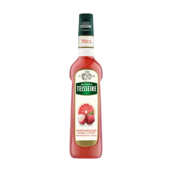 Mathieu Teisseire น้ําเชื่อมกลิ่นพิ้งเกรปฟรุตและลิ้นจี่ 700 มล. (Pink Grapefruit & Lychee Syrup) ไซรัปสําหรับเครื่องดื่ม