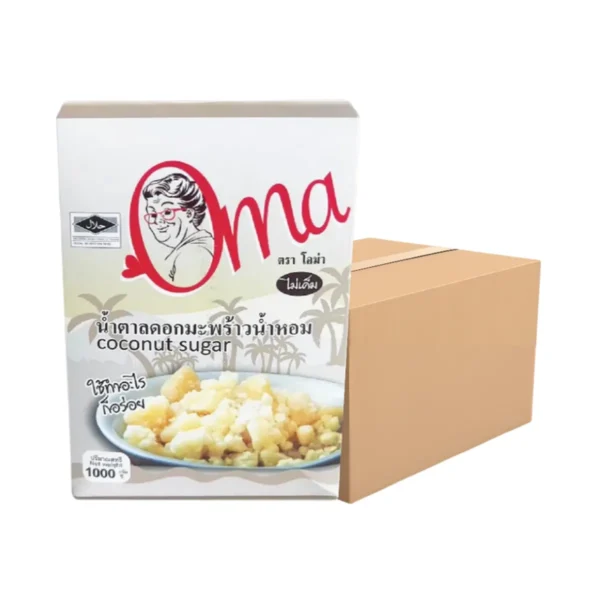 sweet-condiment-0417 Oma 1000g. 1ลัง (12ถุง) ใช้ทําอาหาร ผสมกาแฟ รสชาติหอมหวาน น้ําตาลมะพร้าว