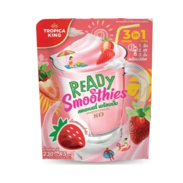 sweet-condiment-0434 Tropica King น้ําผลไม้พร้อมปั่น รสสตรอว์เบอร์รี่ 230 กรัม x1 แพ็ก 5 ซอง