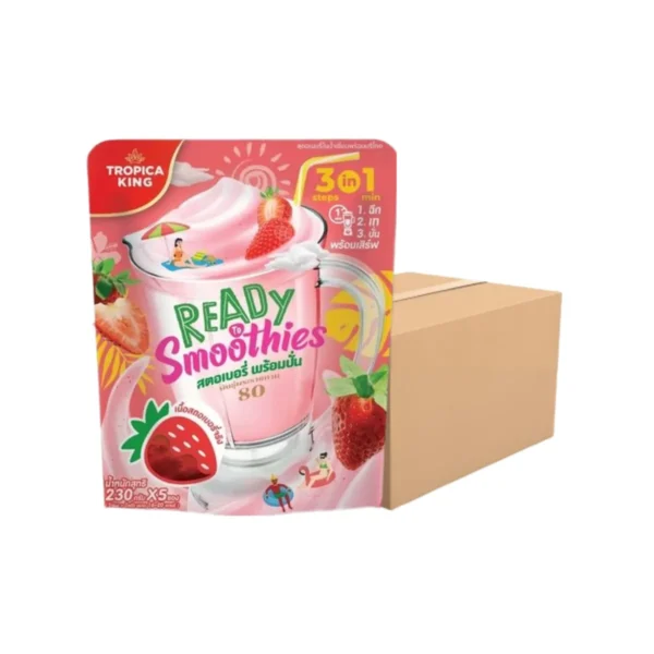 sweet-condiment-0435 Tropica King น้ําผลไม้พร้อมปั่น รสสตรอว์เบอร์รี่ 230 กรัม x10 แพ็ก
