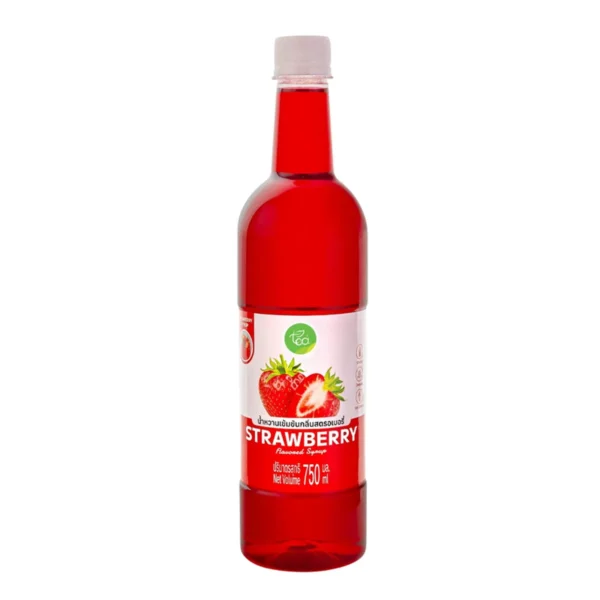sweet-condiment-0521 ทีอีเอ ไซรัป น้ําเชื่อมแต่งกลิ่น กลิ่นสตรอว์เบอร์รี่ ขนาด 750 มิลลิลิตร