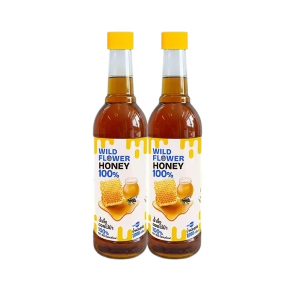 sweet-condiment-0529 น้ําผึ้งดอกไม้ป่า 100% (1แถม1) รสหวานละมุน หอมกลิ่นเอกลักษณ์จากดอกไม้นานาพันธุ์ (1เซท = 2 ขวด)