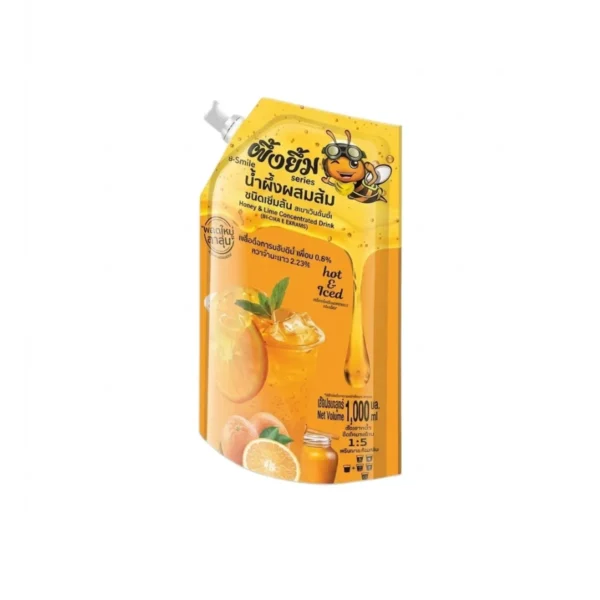 น้ําผึ้งผสมส้มเข้มข้น​ ตรา​ บี-สไมล์​ (ผึ้งยิ้มSeries)​ 1000ml.