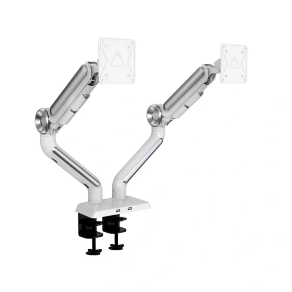 television-0113 เออร์กอนอส แขนจับจอมอนิเตอร์ Dual Monitor Arm EGN-ASTRO-D-W White