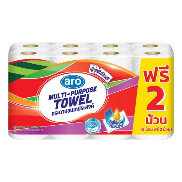 tissue-006 เอโร่ กระดาษอเนกประสงค์ 6+2 ม้วน