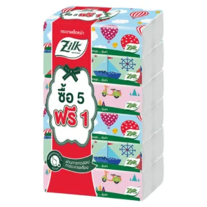 tissue-010 ซิลค์ ซอฟท์บ๊อกซ์ กระดาษเช็ดหน้า 115 แผ่น 5 ชิ้น