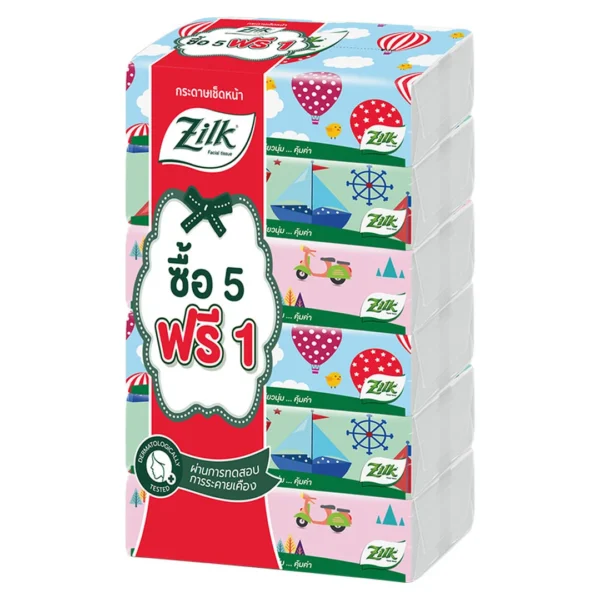 tissue-010 ซิลค์ ซอฟท์บ๊อกซ์ กระดาษเช็ดหน้า 115 แผ่น 5 ชิ้น