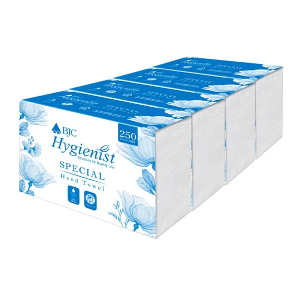 tissue-016 ไฮจีนิสท์ กระดาษเช็ดมือ หนา 2 ชั้น 250 แผ่น x 4