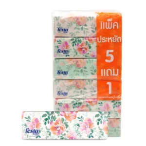 tissue-019 เฟสต้า เบสต้า กระดาษเช็ดหน้า 150 แผ่น x 5+1