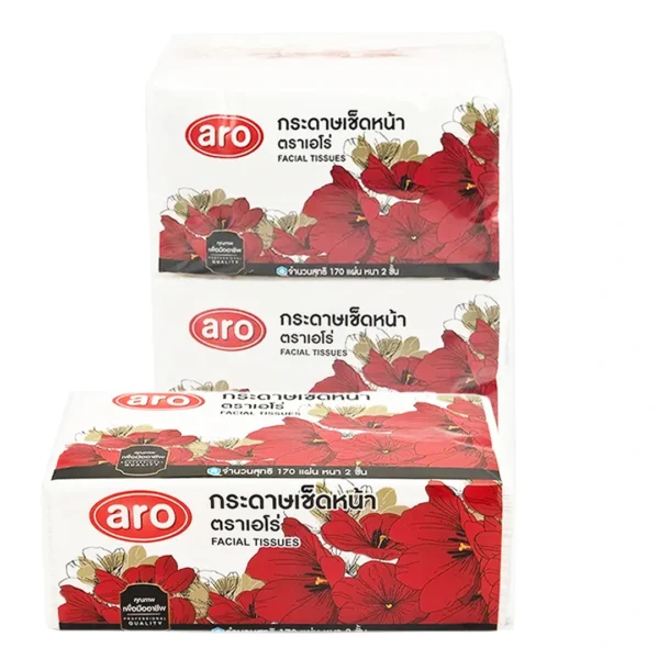 tissue-024 เอโร่ กระดาษเช็ดหน้าซอฟท์ หนา 2 ชั้น 170 แผ่น x 6