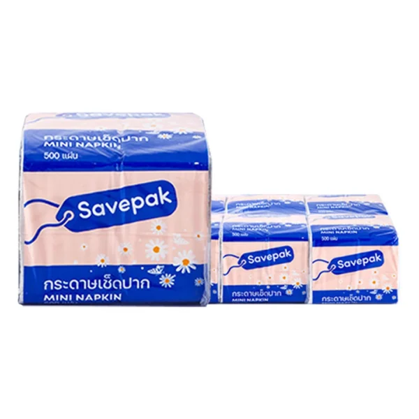tissue-029 เซพแพ็ค กระดาษเช็ดปาก สีขาว 500 แผ่น x 6