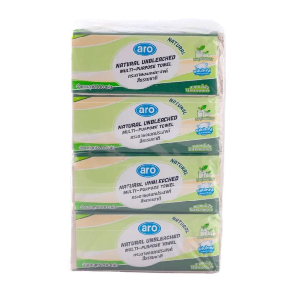 tissue-042 เอโร่ กระดาษอเนกประสงค์ เนเชอรัล 200 แผ่น x 4