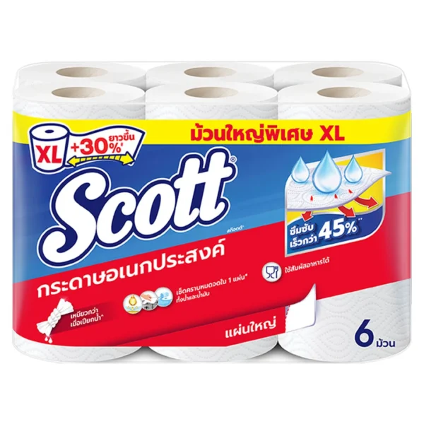 tissue-046 สก๊อตต์ กระดาษอเนกประสงค์ บิ๊กโรล ขนาด XL 6 ม้วน