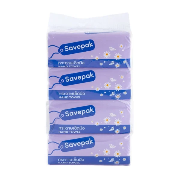 tissue-060 เซพแพ็ค กระดาษเช็ดมือ หนา 2 ชั้น 250 แผ่น x 4