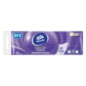 tissue-062 เอโร่ เอ็กซ์ วินด้า กระดาษชําระ หนา 4 ชั้น x 12