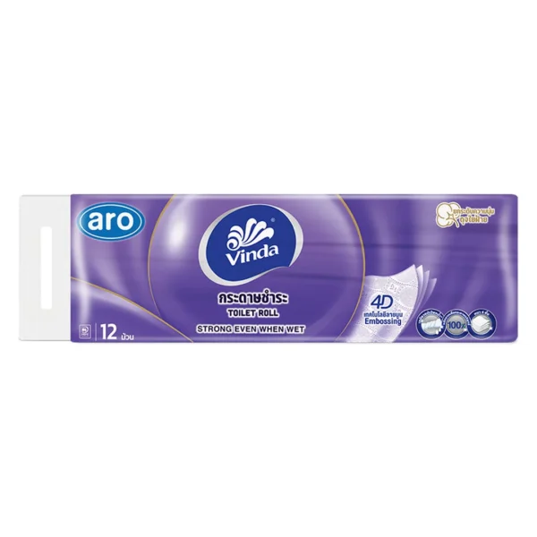 tissue-062 เอโร่ เอ็กซ์ วินด้า กระดาษชําระ หนา 4 ชั้น x 12