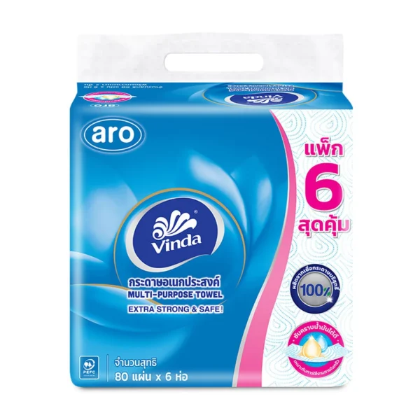 tissue-065 เอโร่ X วินด้า กระดาษอเนกประสงค์ 80 แผ่น x 6