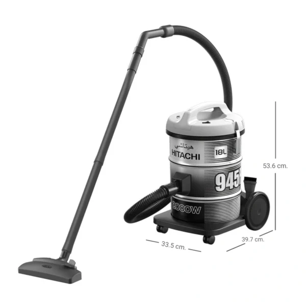 vacuum-0013 Hitachi เครื่องดูดฝุ่น ชนิดถังเก็บฝุ่น Drum รุ่น CV-945F 2000 วัตต์ สีแพลตทินัม เกรย์