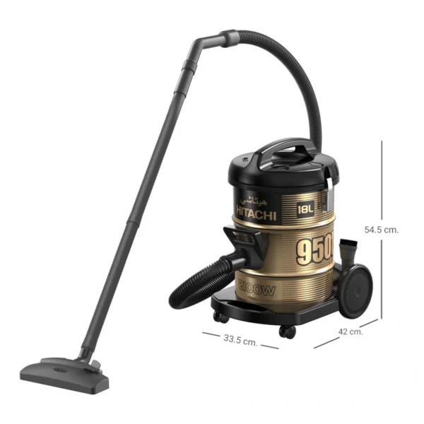 ฮิตาชิ เครื่องดูดฝุ่น ชนิดถังเก็บฝุ่น Drum รุ่น CV-950F 2100 วัตต์ สีแบล็ก