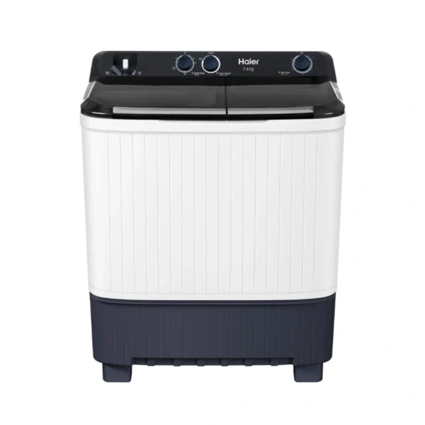 Haier เครื่องซักผ้า 2 ถัง กึ่งอัตโนมัติ ความจุ 7.5 KG รุ่น HTW70-1217BS สีขาว