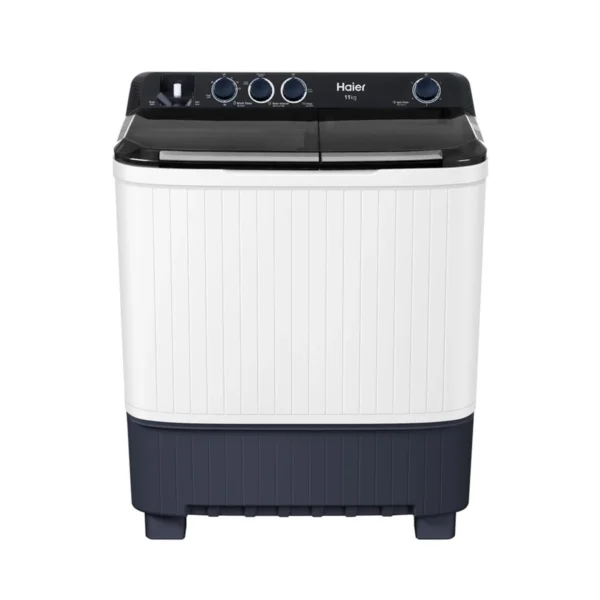 washing-machine-0033 Haier เครื่องซักผ้า 2 ถัง กึ่งอัตโนมัติ ความจุ 11 KG รุ่น HTW110-1217BS สีขาว