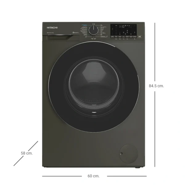 New! เครื่องซักผ้าฝาหน้า HITACHI รุ่น BD-D100YFVEM สี Volcanic Gray (10 กก.)
