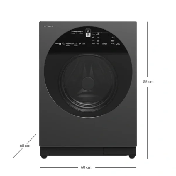 washing-machine-0133 Hitachi เครื่องซักผ้า Front Loading รุ่น BD-100XGV สี Mauve Gray แถมฟรีผ้าคลุมเครื่องซักผ้า
